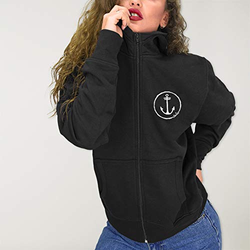 VIENTO Viento Team Sudadera con Capucha y Cremallera para Mujer - Negro, S