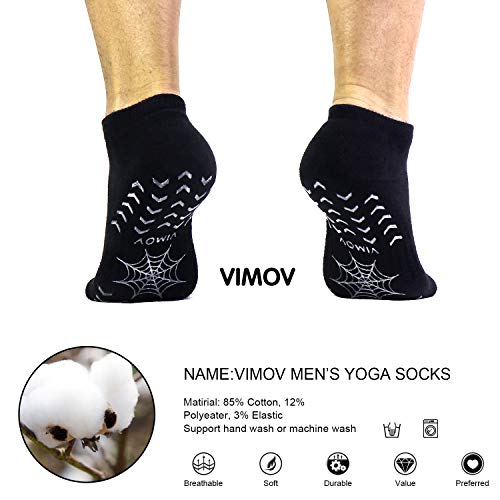 VIMOV Calcetines Antideslizantes para Hombre（2 pares） Calcetines Antideslizantes Deporte para Ejercicios Normales Como Yoga, Baile, Ejercicio Físico, Pilates, Artes Marciales, Gimnasia, Salto de Tramp