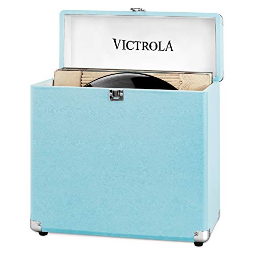 VSC-20-TRQ-EU Maleta de Almacenamiento Portátil Victrola Vinilos Record LP's, Turquesa