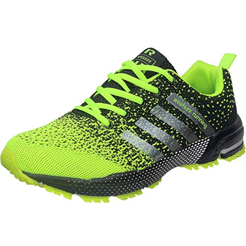 Wealsex Zapatos para Correr En Montaña Asfalto Aire Libre Deportes Zapatillas De Running para Hombre (42, Verde)