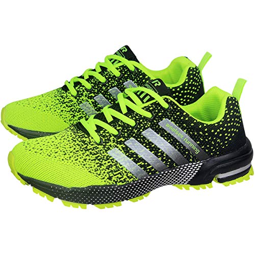 Wealsex Zapatos para Correr En Montaña Asfalto Aire Libre Deportes Zapatillas De Running para Hombre (42, Verde)