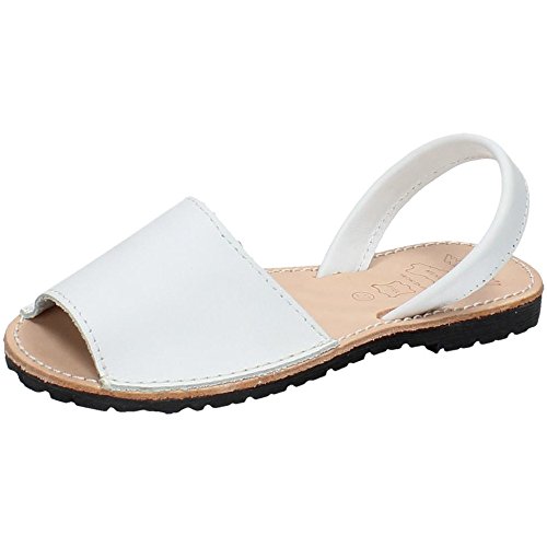 WHETIS 314 Menorquinas DE Piel Mujer Sandalias Blanco 38