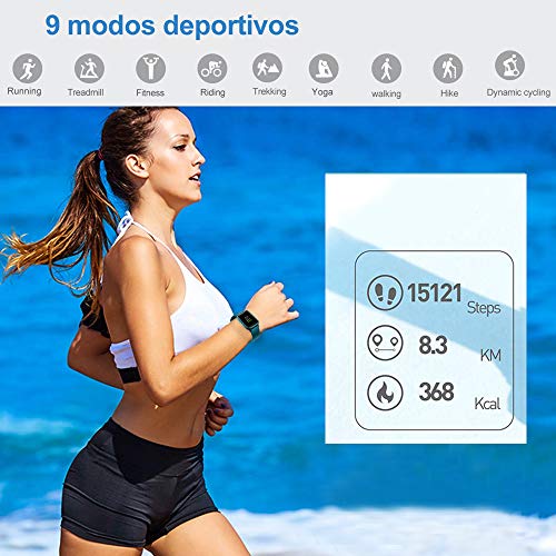 Willful Smartwatch,Reloj Inteligente con Pulsómetro,Cronómetros,Calorías,Monitor de Sueño,Podómetro Monitores de Actividad Impermeable IP68 Smartwatch Hombre Reloj Deportivo para Android iOS