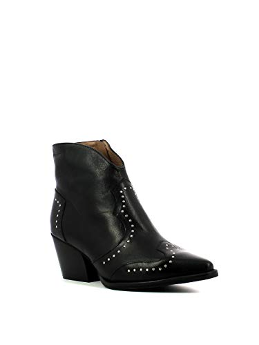 Wonders - Botín Cowboy Apliques metálicos para Mujer Negro 36