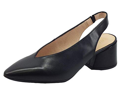 Wonders I-8030 Iseo - Sandalias cerradas con tacón bajo para mujer, de piel negra Negro Size: 41 EU