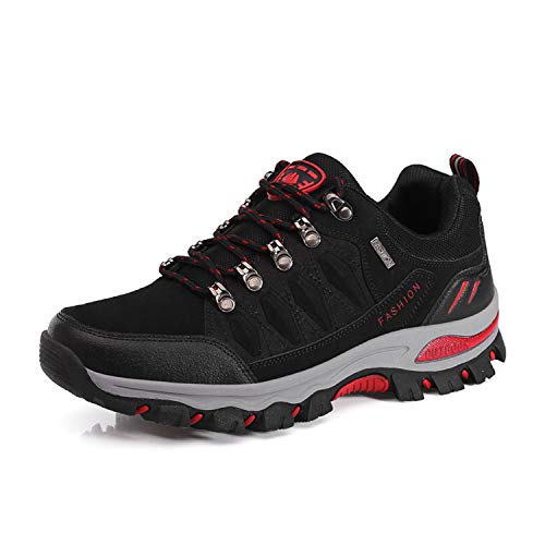 Wowei - Botas de senderismo, impermeables, para exteriores, deportivas, antideslizantes, cómodas, ligeras, de montaña, para trekking, para hombre y mujer, color Negro, talla 42 EU