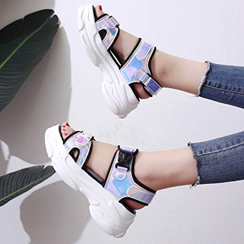 Wyxhkj Sandalias Mujer Cuña Plataforma Bohemias Sandalias De Punta Abierta Para Los Deportes Al Aire Libre Sandalias Romanas Planas Zapatos De Mujer De Verano Zapatos Deportiva