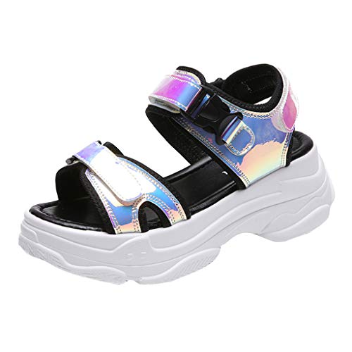 Wyxhkj Sandalias Mujer Cuña Plataforma Bohemias Sandalias De Punta Abierta Para Los Deportes Al Aire Libre Sandalias Romanas Planas Zapatos De Mujer De Verano Zapatos Deportiva