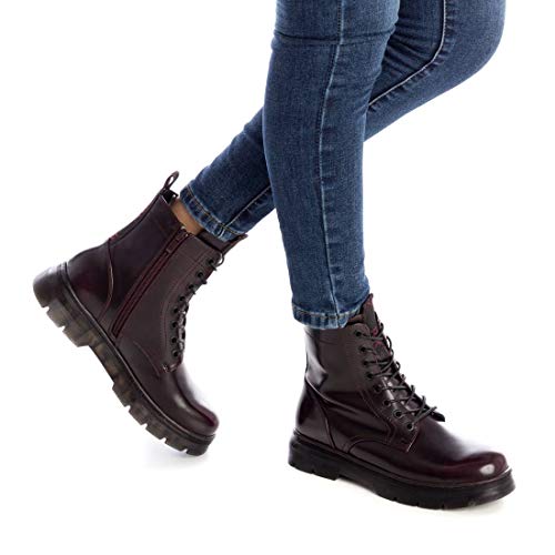 XTI 44406, Botas Cortas al Tobillo Mujer, Burdeos, 37 EU