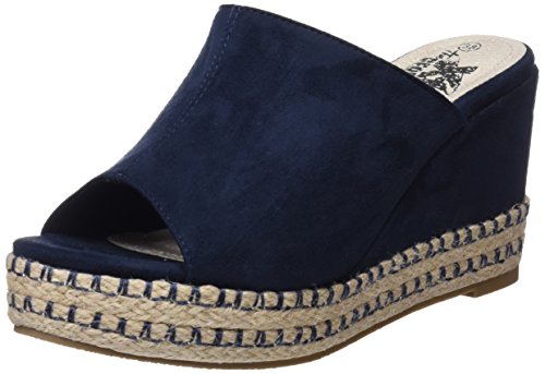 XTI 47610, Sandalias con Punta Abierta Mujer, Azul (Navy), 40 EU