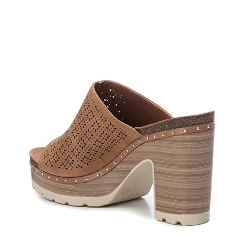 XTI - Sandalia de Tacón para Mujer - Tacón 10 cm - Color Camel - Talla 40