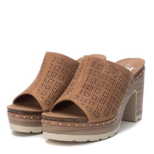 XTI - Sandalia de Tacón para Mujer - Tacón 10 cm - Color Camel - Talla 40