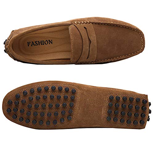 Yaer Zapatos hombre Mocasines calzado plano-Mocasines para hombre (Khaki EU43)