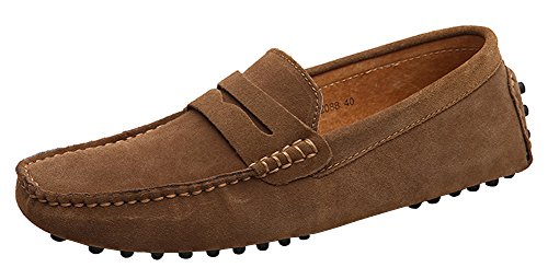 Yaer Zapatos hombre Mocasines calzado plano-Mocasines para hombre (Khaki EU43)