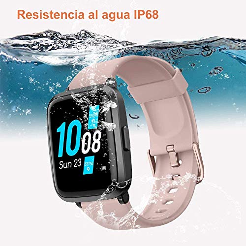 YAMAY Smartwatch con Oxímetro de Pulso Esfigmomanómetro y Pulsómetro Reloj Inteligente Impermeable para Hombre Mujer, Pulsera de Actividad Inteligente podómetro con Cronómetro para Android iOS