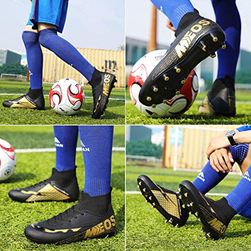 YISHIO Zapatos de fútbol al Aire Libre los Hombres Menores Sala moldeadas Stud Grapas Las Zapatillas tacón Alto Entrenamiento y Pista competición Campo Profesional Tenis Atletismo Gimnasia