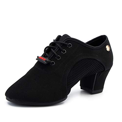 YKXLM Zapatos de Baile Latino Mujer Salsa Zapatos de Baile con Plataforma Entrenamiento de salón de Baile Zapatos de tacón bajo,Modelo 902 NJB-5CM-JD, 36 EU