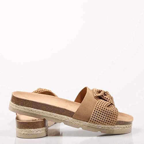 YOKONO Java 062 Serraje Mushroom, Sandalias con Punta Abierta para Mujer, Beige 010, 39 EU