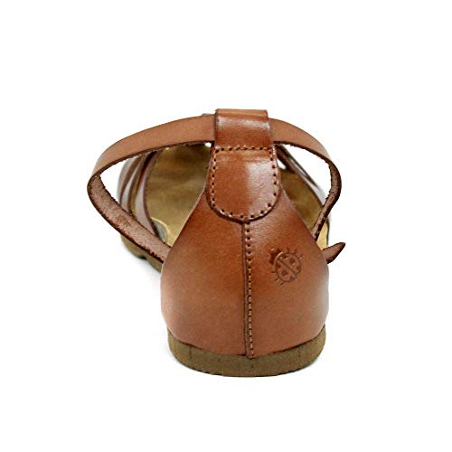 YOKONO Villa 011 Vaquetilla Nuez, Sandalias con Correa de Tobillo para Mujer, Marrón (Walnut), 36 EU