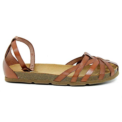 YOKONO Villa 011 Vaquetilla Nuez, Sandalias con Correa de Tobillo para Mujer, Marrón (Walnut), 36 EU