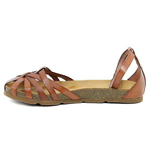 YOKONO Villa 011 Vaquetilla Nuez, Sandalias con Correa de Tobillo para Mujer, Marrón (Walnut), 36 EU