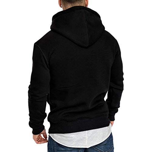 Yvelands ¡Oferta Barata Sudaderas con Capucha para Hombre Cosy Sport Outwear Sudadera con Cremallera Completa Ecosmart Hoodie Casual Sweatshirt Top Blouse ¡Caliente!(Negro,M)