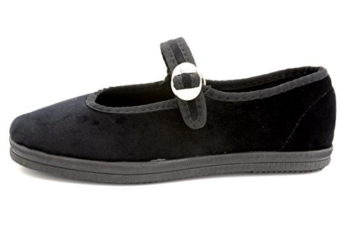 Zapatilla de Terciopelo Negro para Bailes regionales (36)