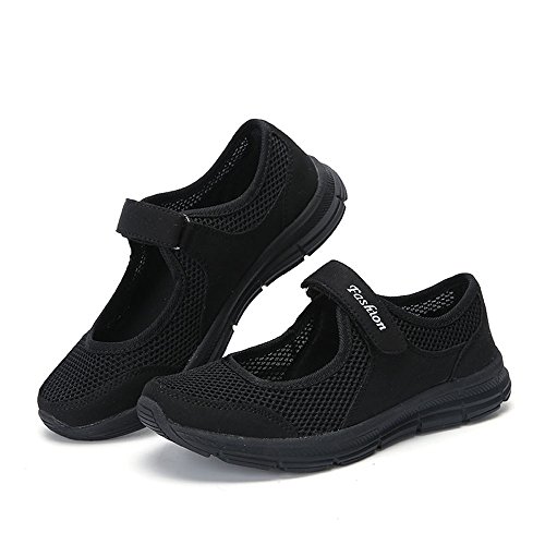 Zapatillas Casual De Mujer Baratas Deportivas Zapatos Malla Running Fitness Sneakers Respirable Mocasines Sandalias Antideslizantes Plataforma Rebajas Deporte Exterior Calzado Harpily (40, Negro)