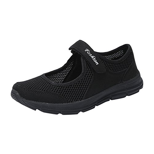 Zapatillas Casual De Mujer Baratas Deportivas Zapatos Malla Running Fitness Sneakers Respirable Mocasines Sandalias Antideslizantes Plataforma Rebajas Deporte Exterior Calzado Harpily (40, Negro)