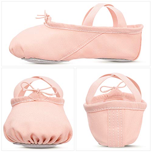 Zapatillas de Ballet Danza Canvas para Niña y Mujer Calzado de Danza Suela Partida de Cuero Tallas 22-44