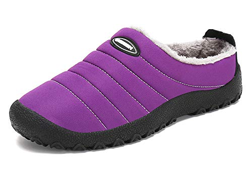 Zapatillas de Casa para Mujer Invierno Interior Exterior Antideslizantes Slippers,Morado,41