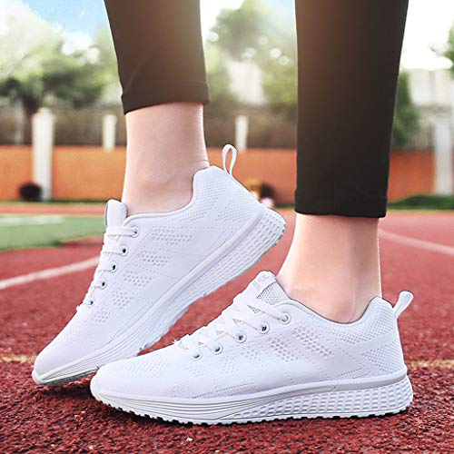 Zapatillas de Deporte Respirable para Correr Deportes Zapatos Running Cojines de Aire Calzado Mecedora Net para Estudiante Volar Zapatos Deportivas de Mujer Gimnasia Ligero Sneakers Atletismo riou