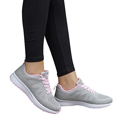 Zapatillas de Deporte Respirable para Correr Deportes Zapatos Running Cojines de Aire Calzado Mecedora Net para Estudiante Volar Zapatos Deportivas de Mujer Gimnasia Ligero Sneakers Atletismo riou