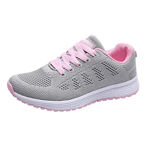 Zapatillas de Deporte Respirable para Correr Deportes Zapatos Running Cojines de Aire Calzado Mecedora Net para Estudiante Volar Zapatos Deportivas de Mujer Gimnasia Ligero Sneakers Atletismo riou