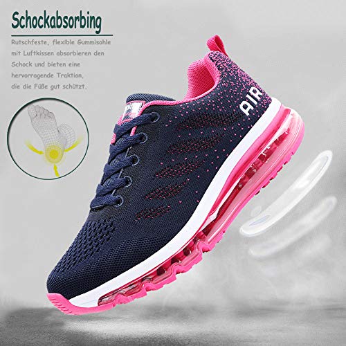 Zapatillas de Deportes Hombre Mujer Zapatos Deportivos Aire Libre para Correr Calzado Sneakers Gimnasio Casual Blue Pink 40 EU