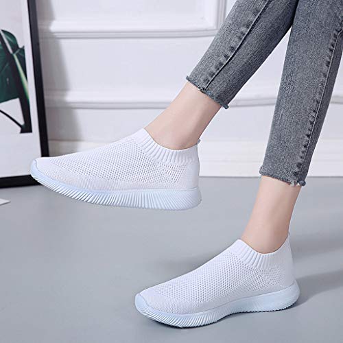 Zapatillas de Deportivos de Running para Mujer Casual en Suelas Cómodas Slip on Zapatos Deportivos para Correr al Aire Libre Calcetines Zapatos 36-41 riou