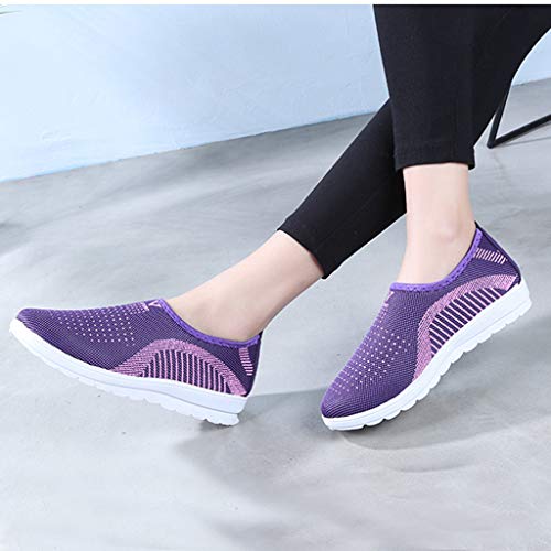 Zapatillas de Deportivos de Running para Mujer Gimnasia Ligero Sneakers Zapatos Casuales Transpirables de Fondo Plano Deporte Zapatos Perezosos Comodas riou