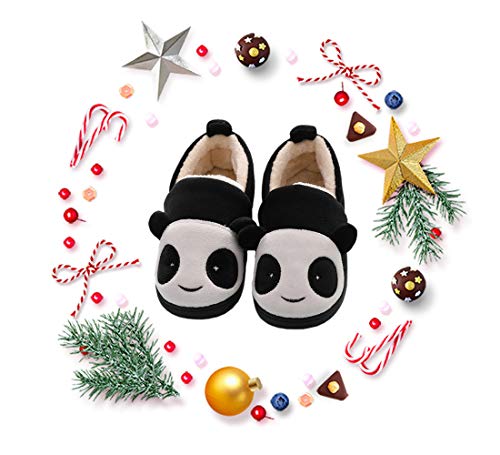 Zapatillas de Estar por Casa para Niñas Niños Invierno Zapatillas Interior Casa Caliente Pantuflas Suave Algodón Calentar Zapatilla Mujer Hombres Negro 23-24 EU (Fabricante: 16-17)