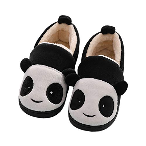 Zapatillas de Estar por Casa para Niñas Niños Invierno Zapatillas Interior Casa Caliente Pantuflas Suave Algodón Calentar Zapatilla Mujer Hombres Negro 23-24 EU (Fabricante: 16-17)