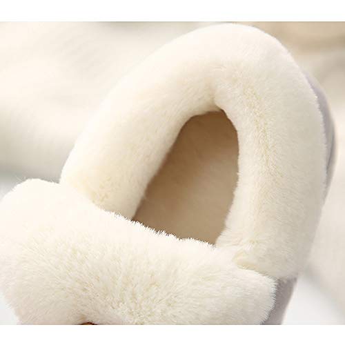 Zapatillas de Estar por Casa para Niños Niñas Pantuflas Invierno Casa Caliente Peluche de Zapatilla Slipper Interior Gris 22=32-33EU