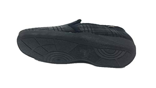 Zapatillas de Estar por casa/Hombre/Berevëre/Material Suapel/Suela Goma/Cerrada de Talón/Cuadros Gris/Talla 41