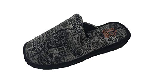 Zapatillas de Estar por casa/Hombre/Berevëre/Suapel/Suela Eva/Muy Ligeras/Color Negro Estampado/Tallas del 39 al 51/Talla 42