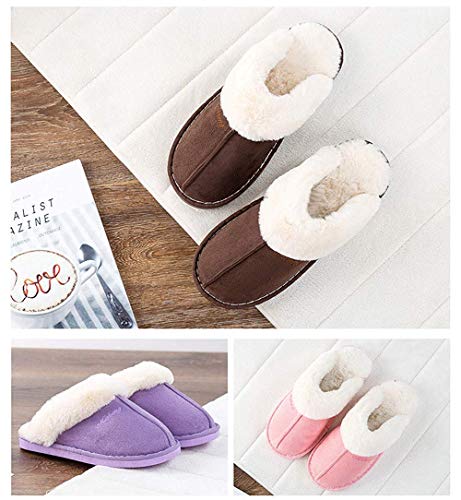 Zapatillas de Estar por Hombre/Mujer Fluff Pantuflas casa Invierno Antideslizantes Cálido Slippers Confortables Zapatos Interior/al Aire Libre