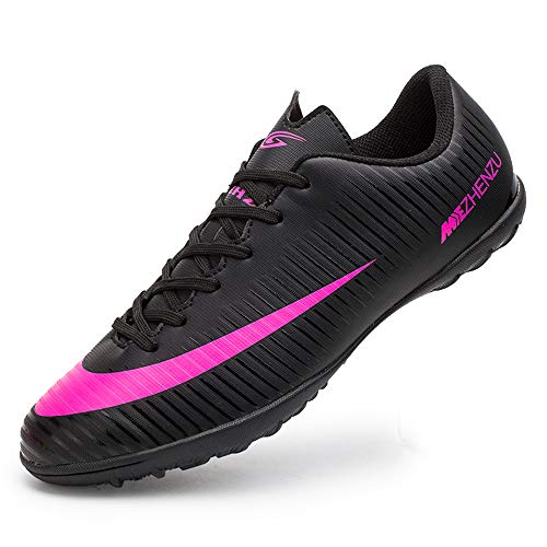 Zapatillas de fútbol Topoption para niños y adultos, profesionales, para entrenar al aire libre, para exteriores, atléticos, con tacos, unisex, color Negro, talla 35 EU