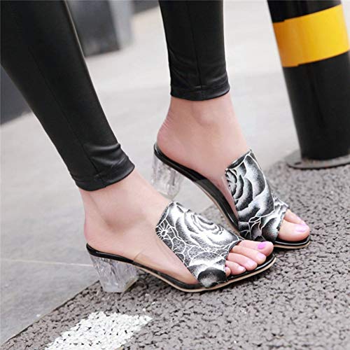 Zapatillas De Tacón Cuadrado Para Mujer Calzado De Verano Con Tacón Peep-Toe Slingback Calzado Fiesta De Boda En La Oficina Señoras Sandalias Sin Cordones