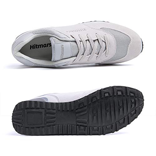 Zapatillas Hombre Mujer Casual Sneaker Gimnasio Cómodos Clásico Zapatos Deportivas Running Beige 1 Talla 45