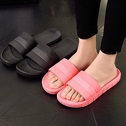 Zapatillas Pantuflas de Estar por casa de Hombre & Mujer & Pareja, Tira Ancha, Sandalia Tipo Chancla Verano, Negro, EU 36/37 (240mm)