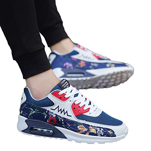 Zapatillas Running para Hombre Aire Libre y Deporte Mesh Malla de Tela de Flores Net para Estudiante Volar Zapatos Casual Deportivos Gimnasia Montañismo Sneakers 39-44 riou