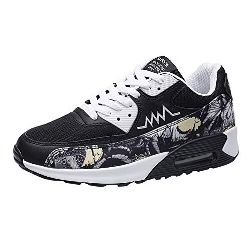 Zapatillas Running para Hombre Aire Libre y Deporte Mesh Malla de Tela de Flores Net para Estudiante Volar Zapatos Casual Deportivos Gimnasia Montañismo Sneakers 39-44 riou