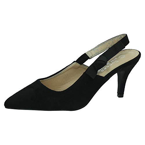 ZAPATOP 8061 Zapato Punta Nudo Mujer Zapatos TACÓN Negro 39